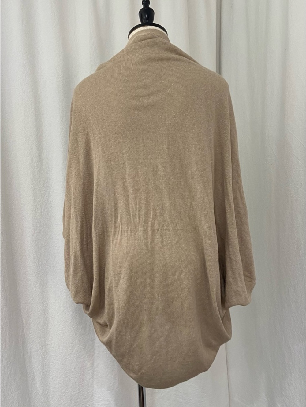 J. Jill Taupe Draped Open-Front Poncho - Picture 2 of 3